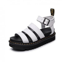 Hannah | Damen Comfortable Sandals Plateau Riemchensandalen Schnallenverschluss in Weiß