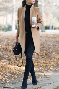 Vivi | Damen Elegant Blazer | Lange in Khaki
