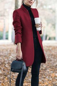 Vivi | Damen Elegant Blazer | Lange in Weinrot
