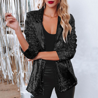 Rogelyn | Damen Blazer Elegant | Schwarz in Schwarz