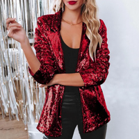 Rogelyn | Damen Blazer Elegant | Schwarz in Rot