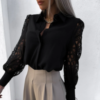 Isolde | Damen Elegant Bluse | Langarm in Schwarz