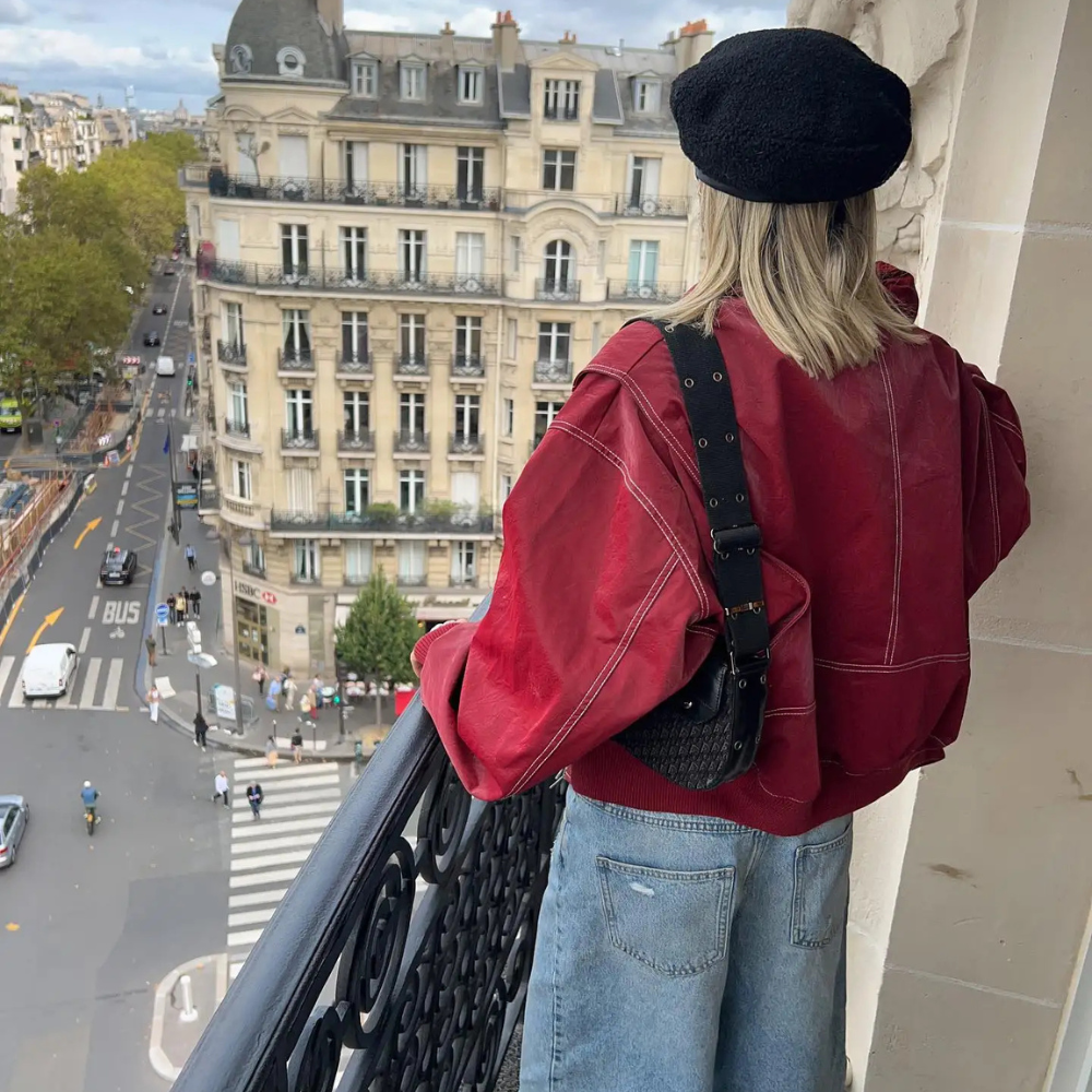 Kattie | Damen Classic Bomber Jacke | Rot