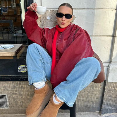 Kattie | Damen Classic Bomber Jacke | Rot