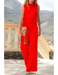 Meli | Damen Elegant Jumpsuit | Sommer in Rot