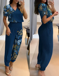 Margarete | Damen Elegant Jumpsuit | Overall in Blau