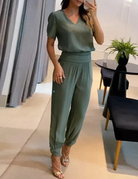 Margarete | Damen Elegant Jumpsuit | Overall in Militärgrün