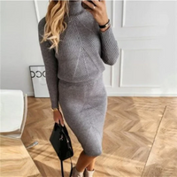 Maya | Damen Elegant Kleid | strickkleid in Grau