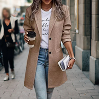 Marlene | Damen Elegante Winterjacke | Lange Mantel in Khaki