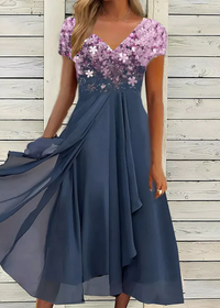 Dilara | Damen Elegant Abendkleid | Midi in Lila