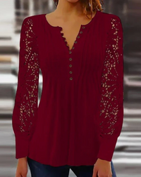 Paulina | Damen Elegant Oberteil | Schicken in Rot