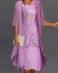 Kordula | Damen Elegant Partykleid | Festlich in Violett