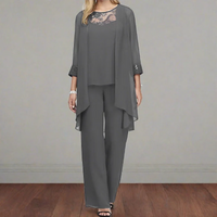 Liane | Damen Elegant Zweiteiler Set | Outfit in Grau