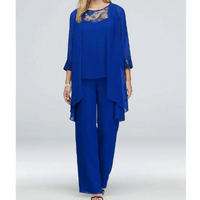 Liane | Damen Elegant Zweiteiler Set | Outfit in Blau