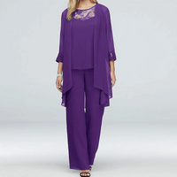 Liane | Damen Elegant Zweiteiler Set | Outfit in Violett