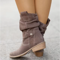 Silvia | Damen Elegant Stiefeletten | Flach in Dunkelgrau