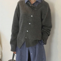 Sabrina | Damen Elegant Strickjacke | Kurze in Grau
