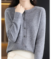 Imke | Damen Elegant Strickjacke | Leichte in Grau