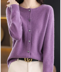 Imke | Damen Elegant Strickjacke | Leichte in Lila
