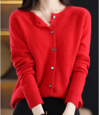 Imke | Damen Elegant Strickjacke | Leichte in Rot