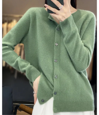 Imke | Damen Elegant Strickjacke | Leichte in Hellgrün