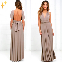 Odilia | Damen Elegant Wickelkleid | Abendkleid in Hellbraun