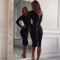 Phoenix | Elegant Bodycon Kleid | Midi in Schwarz