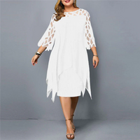 Mona | Damen Elegant Partykleid | Midi in Weiss