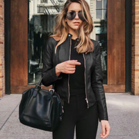 Yasmin | Damen Elegante Jacke | Kurze Mantel in Schwarz