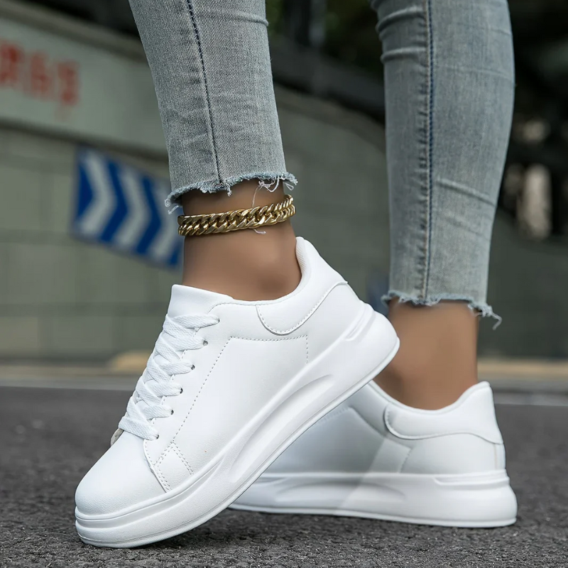 Damen elegante lässige Sneaker | Weiß