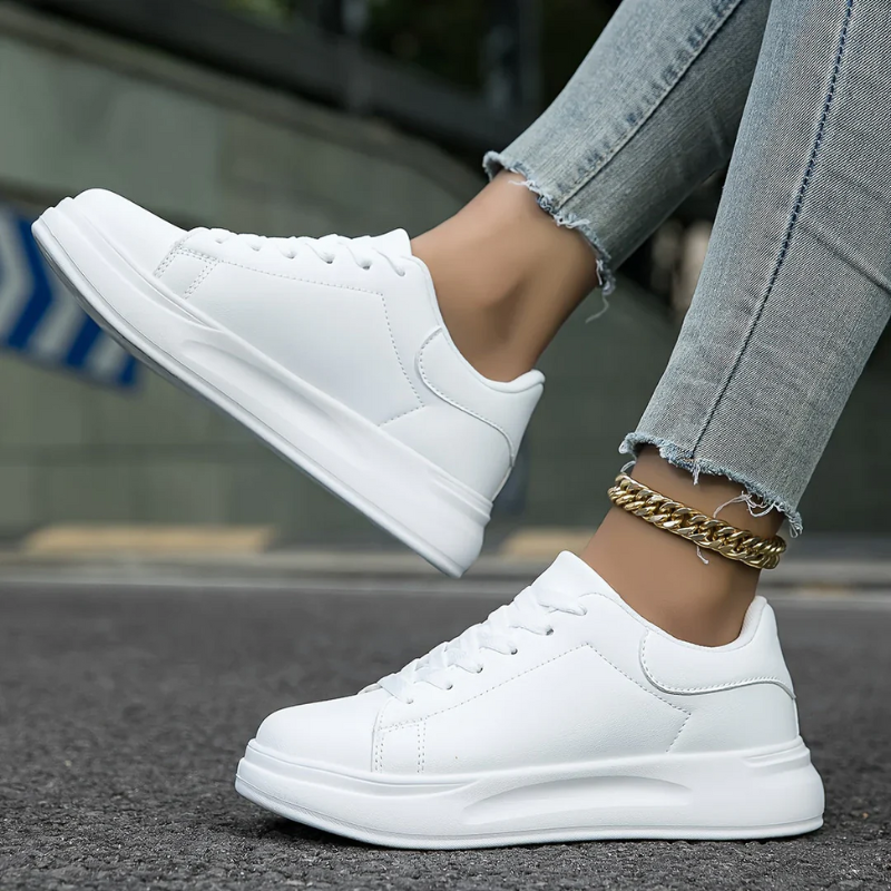Damen elegante lässige Sneaker | Weiß