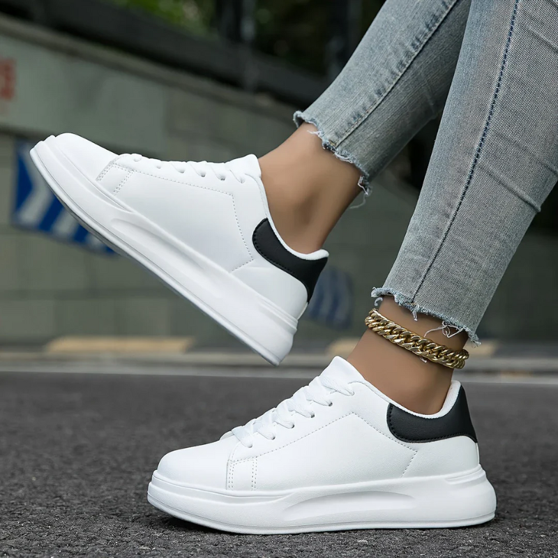 Damen elegante lässige Sneaker | Weiß