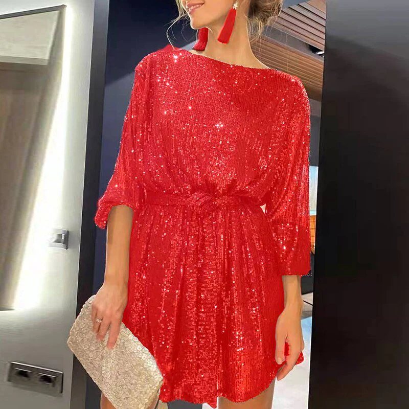 Claire | Damen Elegante Paillettenkleid | Mini