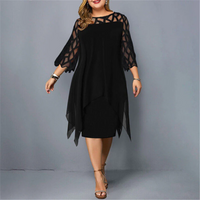 Mona | Damen Elegant Partykleid | Midi in Schwarz
