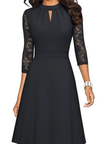 Dhalia | Elegant Partykleid | Midi in Schwarz