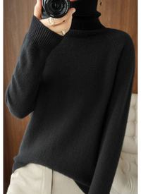 Yiva | Damen Elegante Rollkragenpullover | Strick in Schwarz