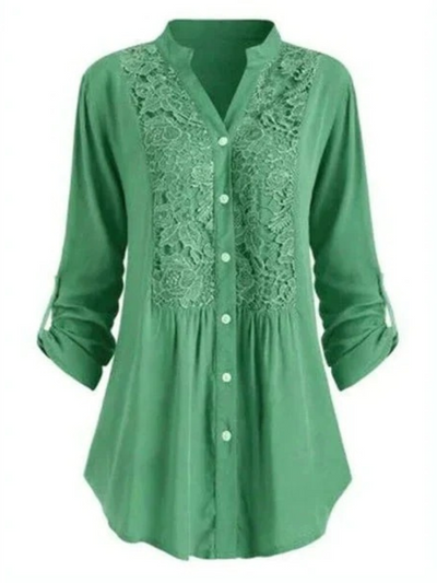 Damen elegante Sommerbluse | Langarm