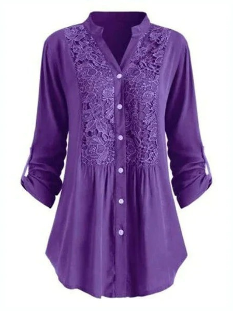 Damen elegante Sommerbluse | Langarm