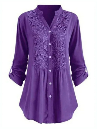 Damen elegante Sommerbluse | Langarm