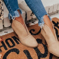 Therese | Damen Elegante Stiefeletten | Schwarz in Khaki