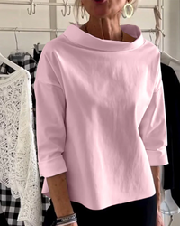 Pia | Damen Stehkragen Pullover | Elegant in Rosa