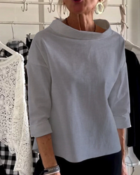 Pia | Damen Stehkragen Pullover | Elegant in Grau
