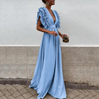 Damen elegantes Kleid für Hochzeitsgäste | Maxi in Blau