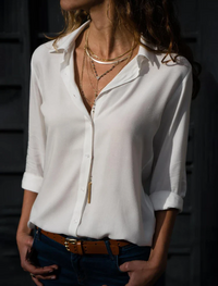 Elisa | Damen Langarmbluse | Elegant in Weiß