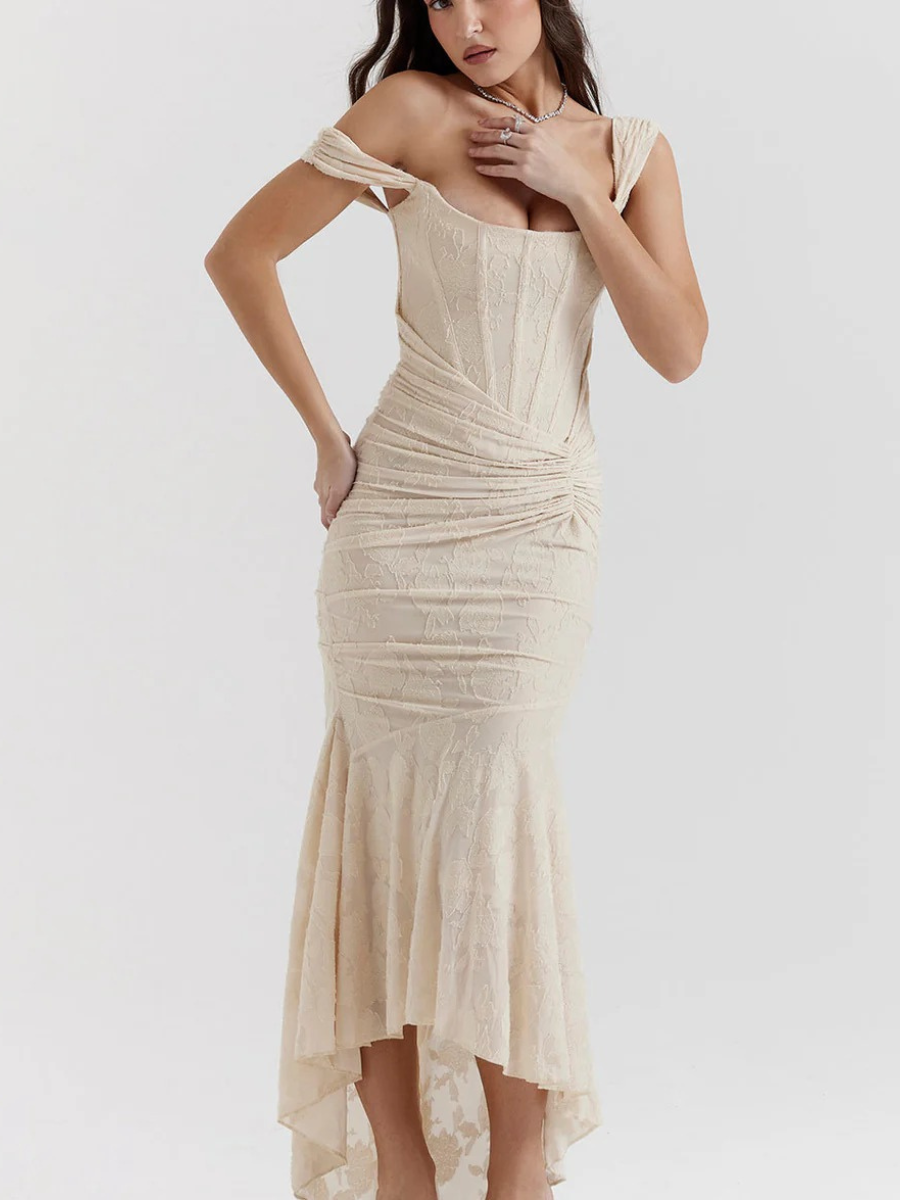 Damen elegantes Korsett-Abendkleid | Maxi