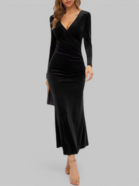 Damen elegantes langes Abendkleid | Maxi in Schwarz