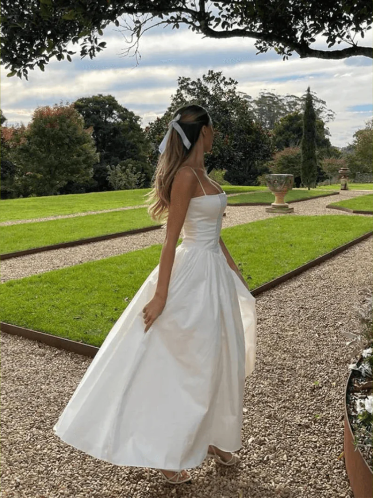 Damen elegantes Taillenformendes Sommerkleid | Midi