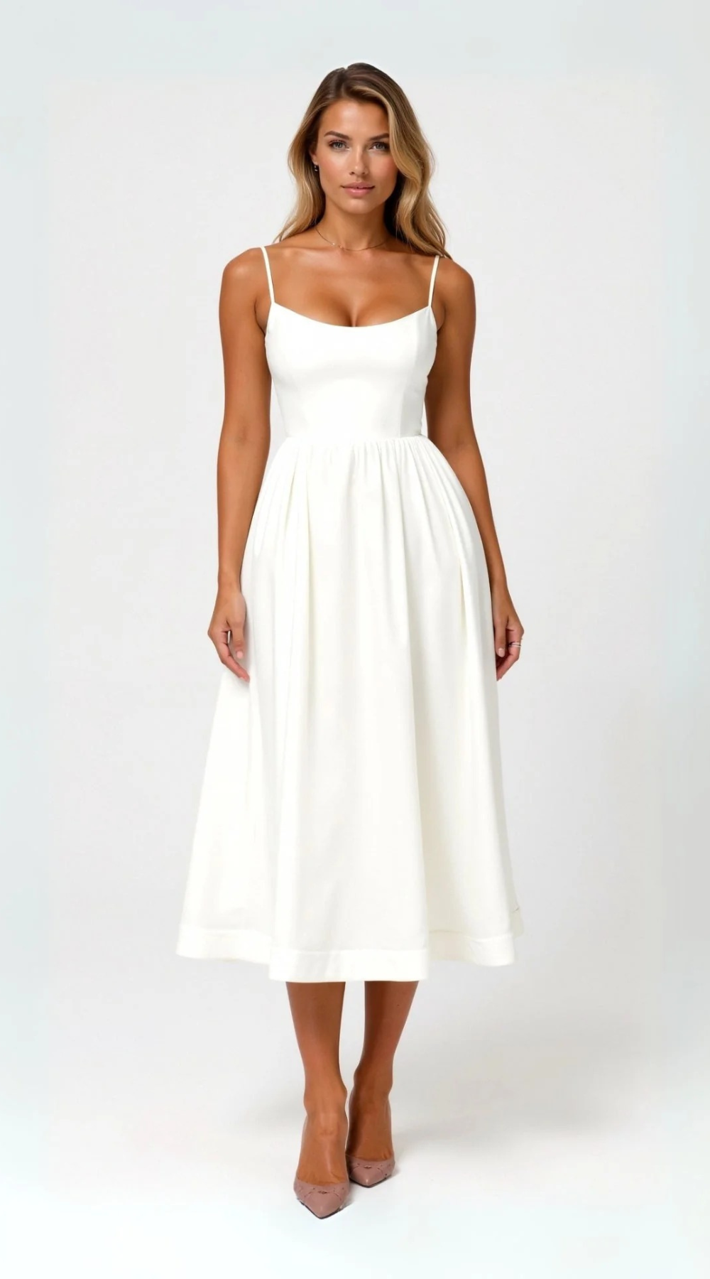 Damen elegantes Vintage-Sommerkleid | Midi