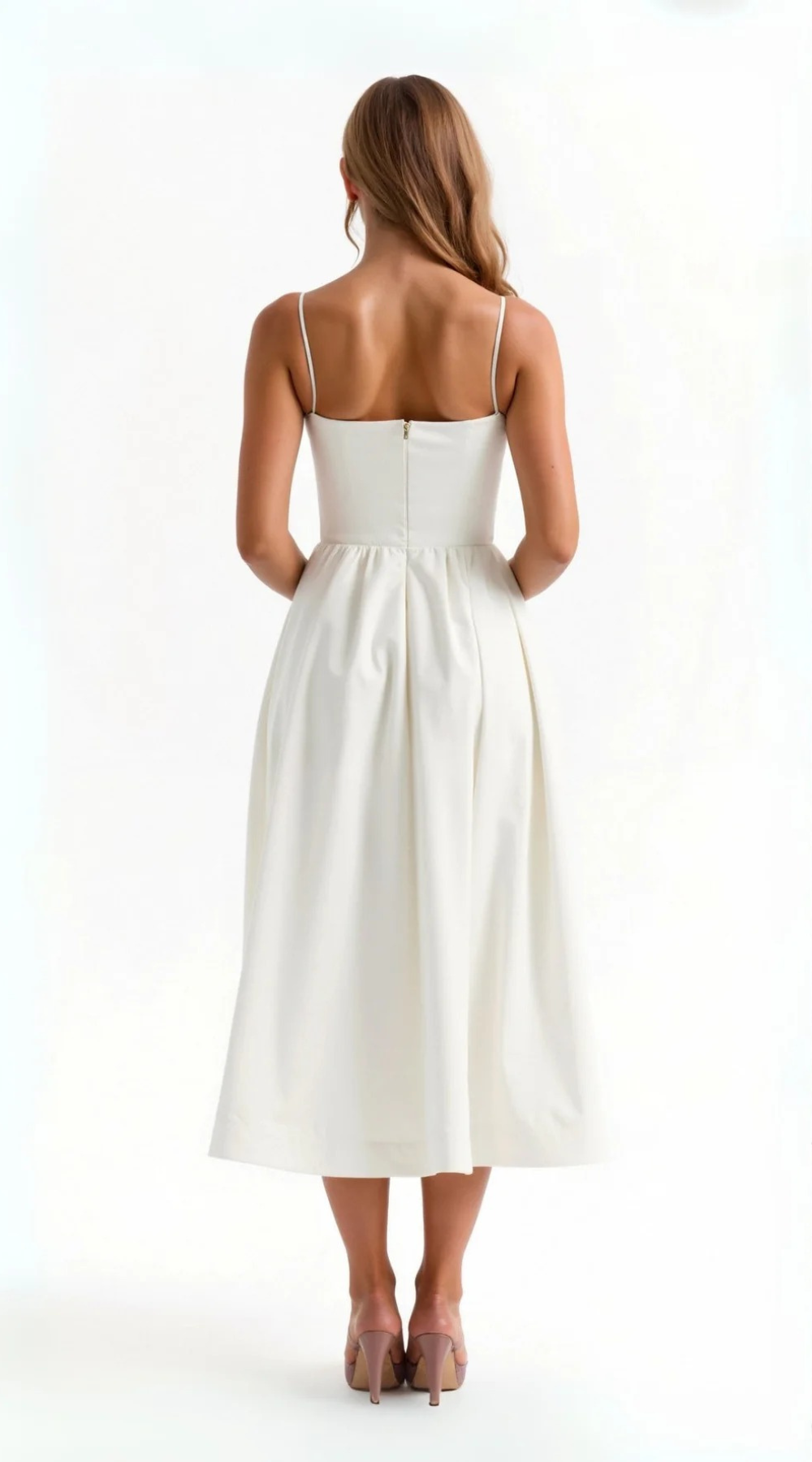 Damen elegantes Vintage-Sommerkleid | Midi