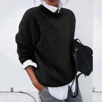 Wera | Damen Ausgefallene Strickpullover | Sweater in Schwarz